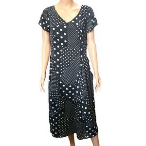 Perceptions Black & White Polka Vintage Dress Size 6